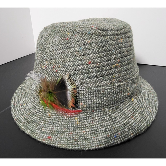 Hanna Hats Of Donegal Town Of Ireland Pure New Wool L Handcrafted Walking Tweed - Picture 1 of 10